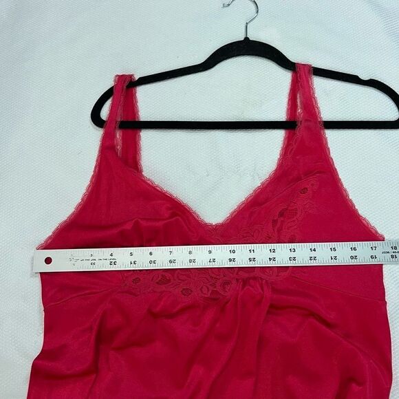 Vintage Hot Pink Long Nylon Lingerie Slip - Picture 6 of 10